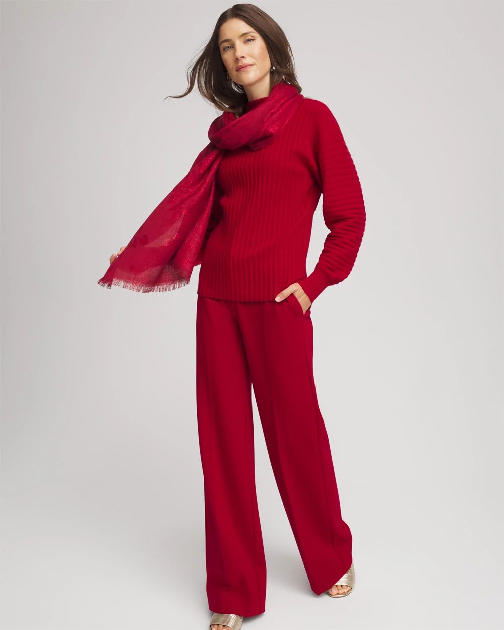 Metallic Ribbed Pullover