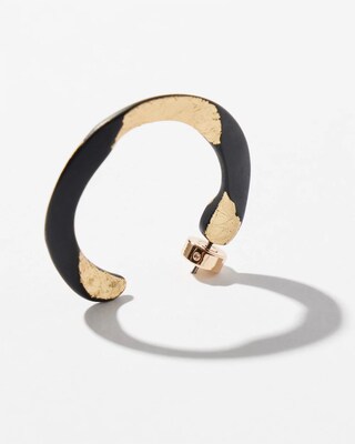Black & Gold Tone Front to Back Hoops