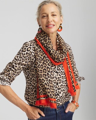 Leopard Print Oblong Scarf