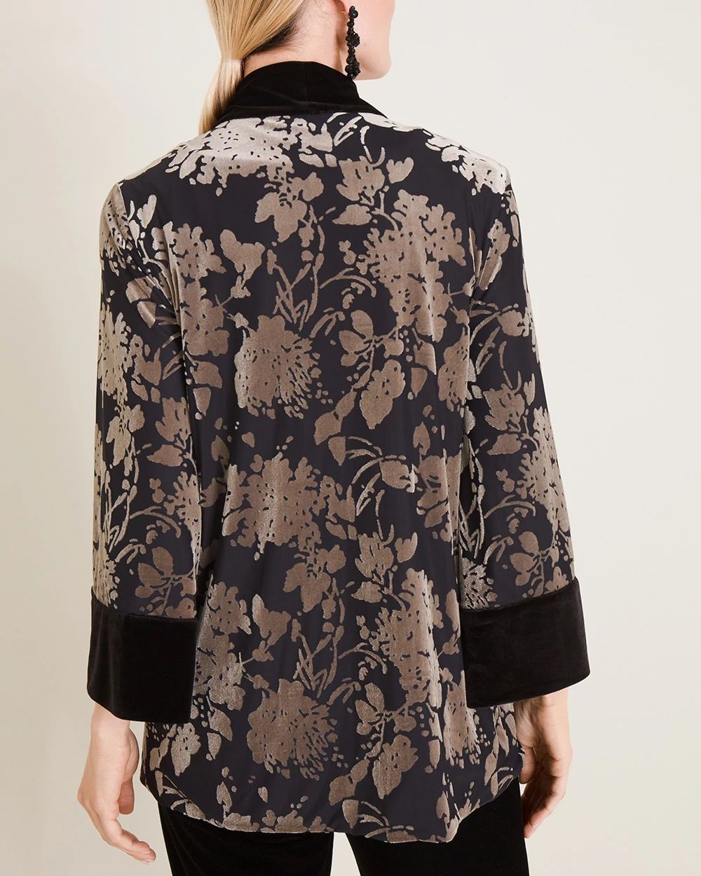 Travelers Collection Reversible Floral Velvet Jacket