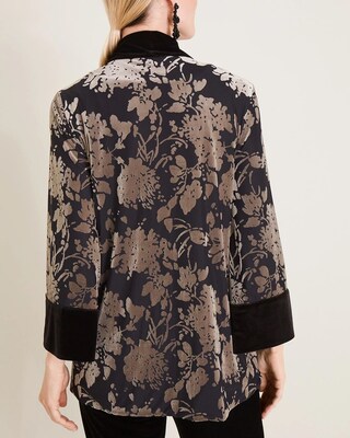 Travelers Collection Reversible Floral Velvet Jacket