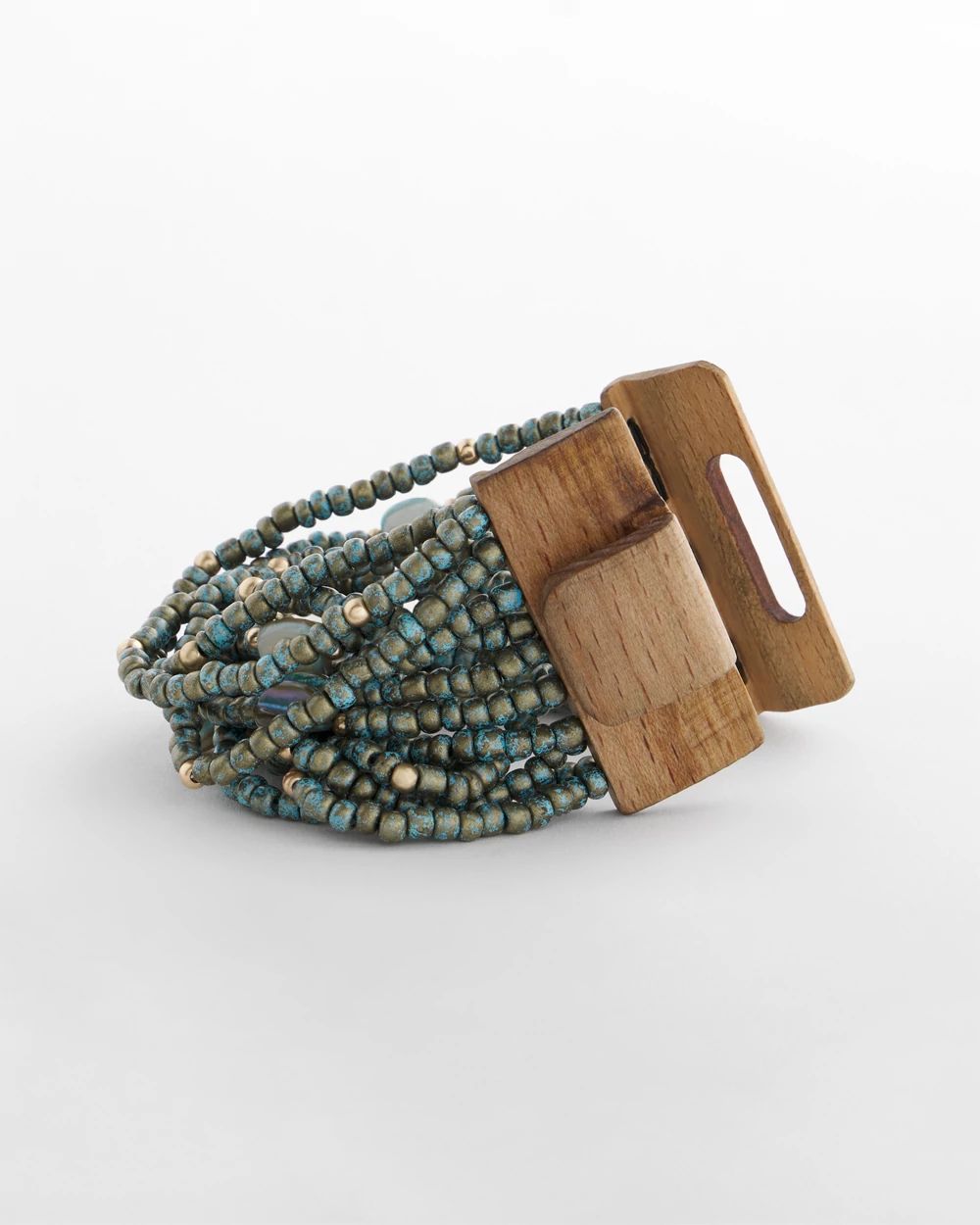 Tropical Tonal Seed Bead Stretch Bracelet