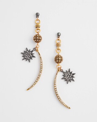 No Droop™ Stars and Moons Drop Earrings