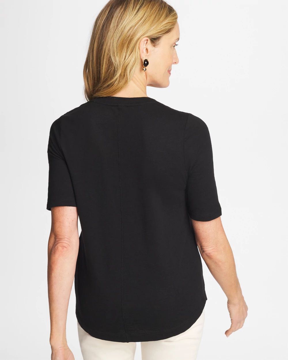 Cotton Slub V-Neck Tee