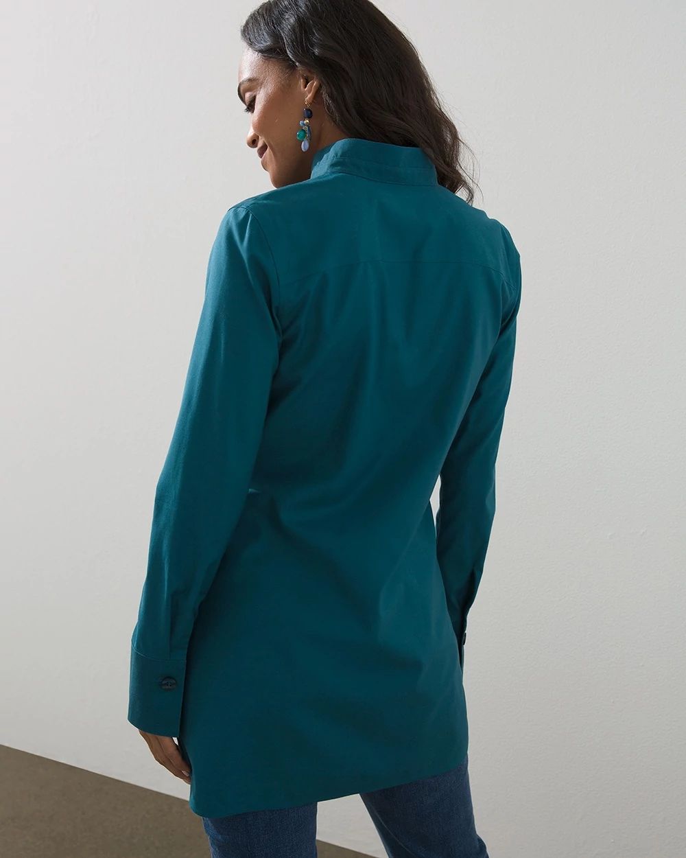 No-Iron Stretch Wildflower Print Tunic