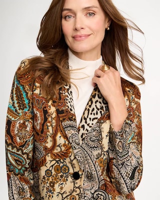 Artisanal Print Ponte Blazer click to view larger image.