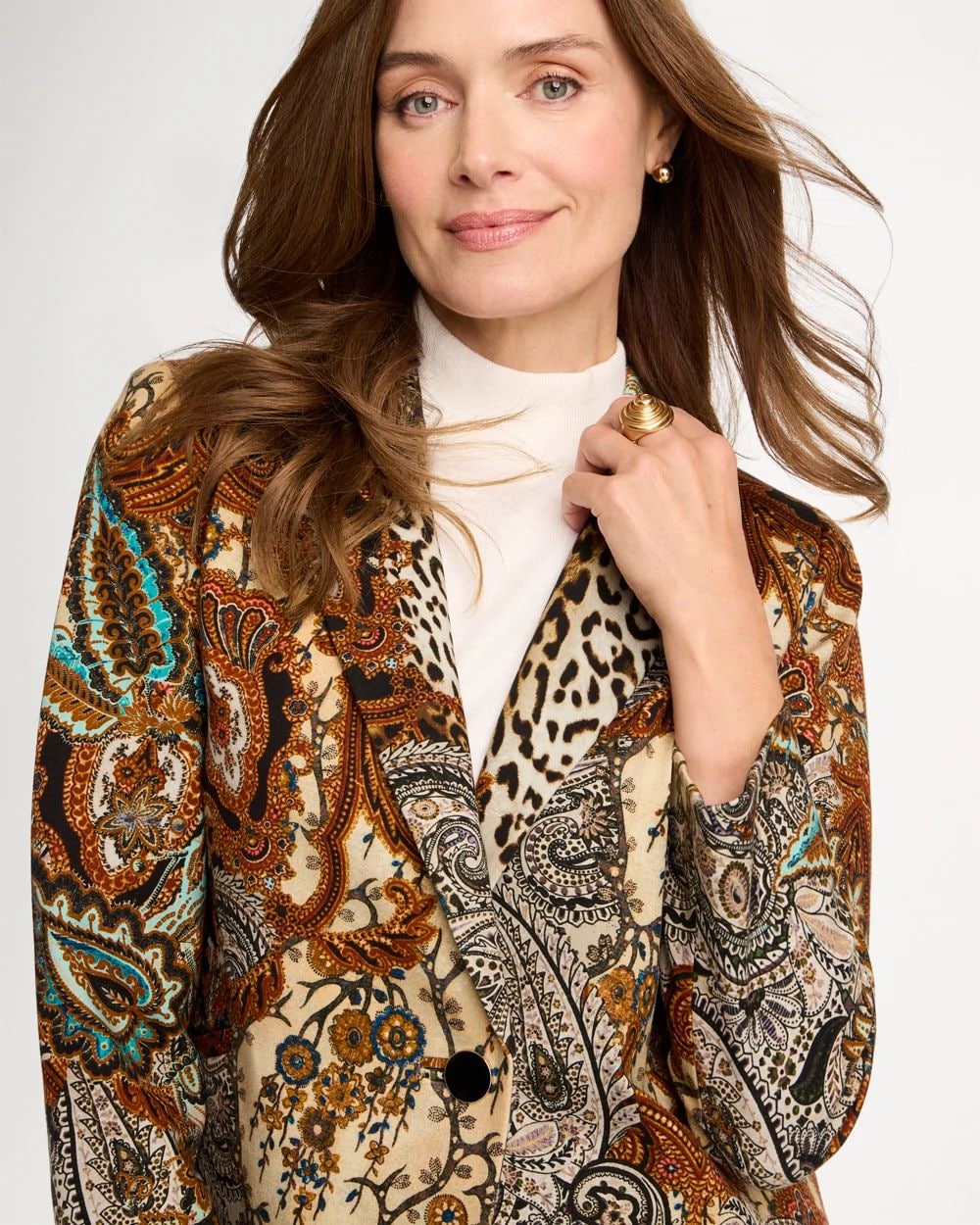Artisanal Print Ponte Blazer click to view larger image.