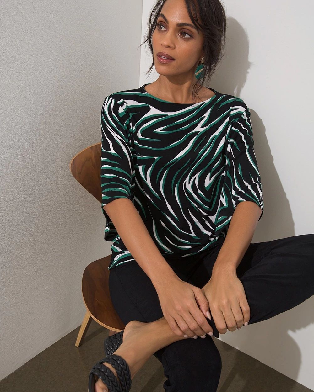 Travelers Zebra Print Top