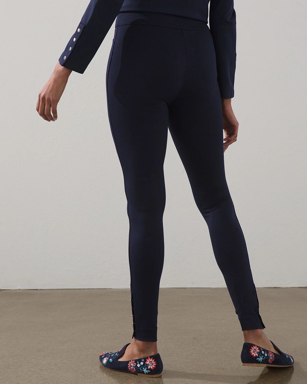 Ponte Rivet Ankle Leggings