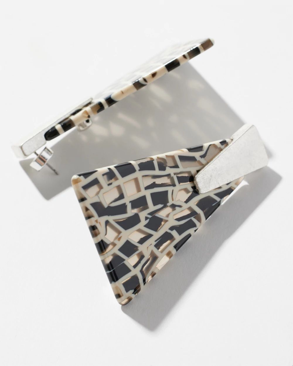 Marble Triangle Drop Earrings
