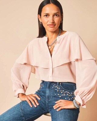 Georgette Cape Blouse