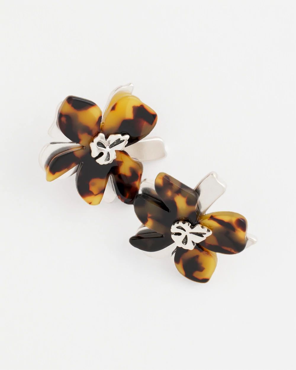 Tortoise Floral Stud Earrings click to view larger image.