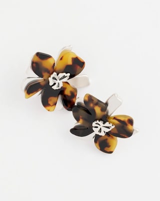 Tortoise Floral Stud Earrings click to view larger image.