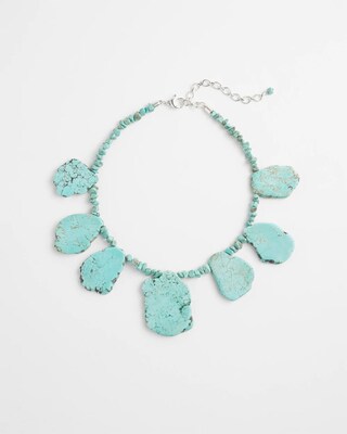 Turquoise Howlite Stone Bib Necklace