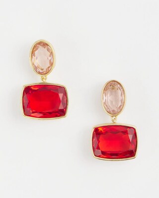 No Droop® Red Double Drop Earrings
