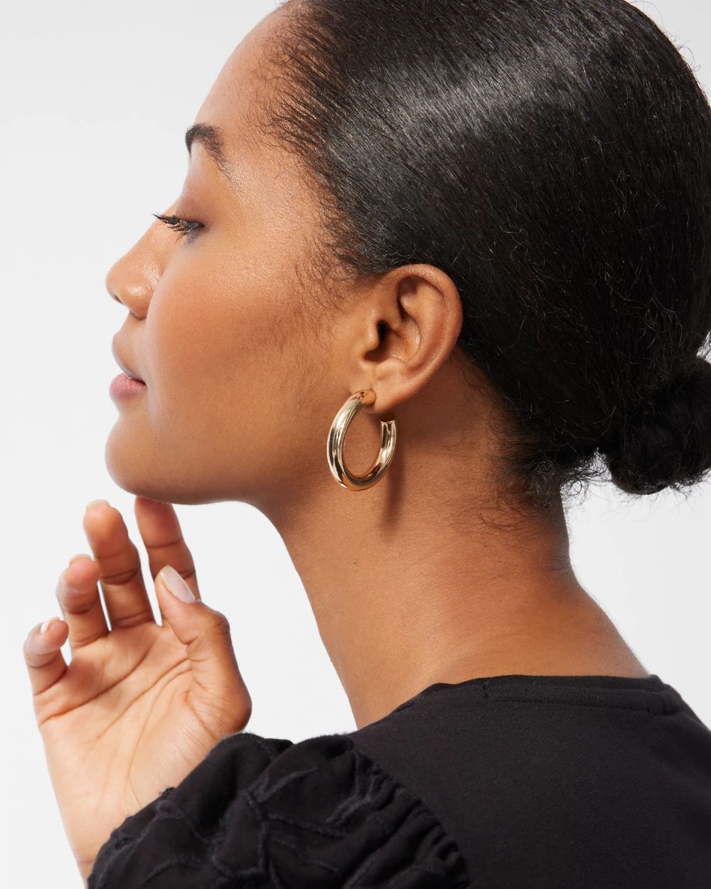 1" Gold Tone Hoops