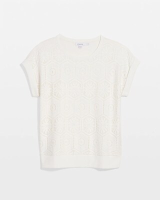 Crocheted Cotton-Blend Shirt click to view larger image.