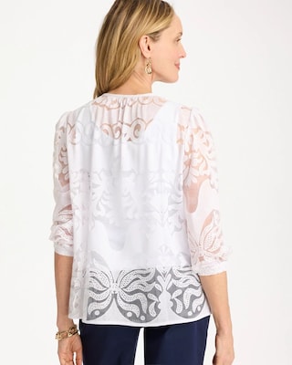 Lace Burnout Blouse click to view larger image.