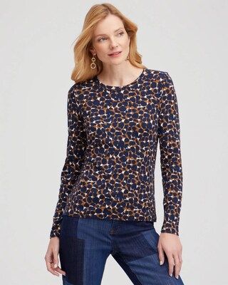 Abstract Print Ribbed Layering Tee