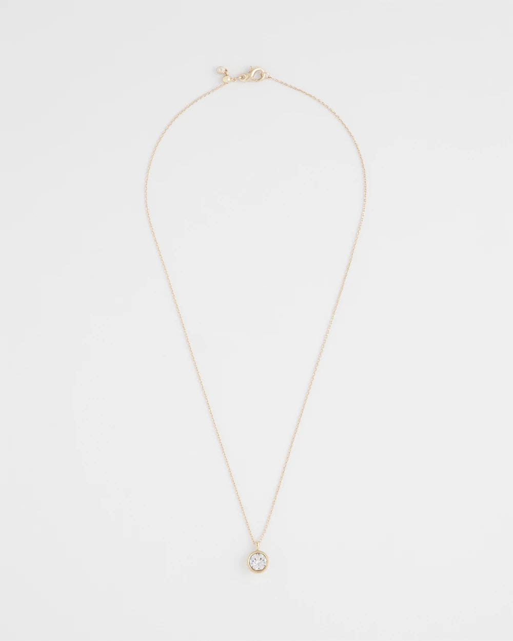 Bezel Set Pendant Goldtone Necklace click to view larger image.