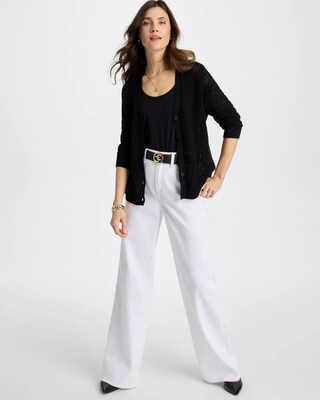 Stitchy V-Neck Cardigan click to view larger image.