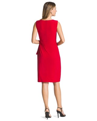 Faux-Wrap Red Dress