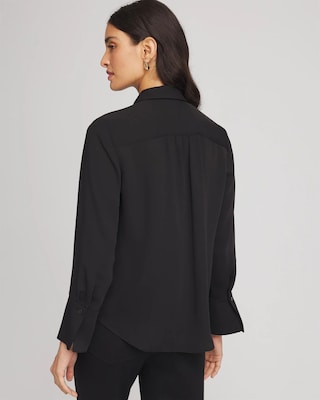 Ruffle-Trim Chiffon Blouse click to view larger image.