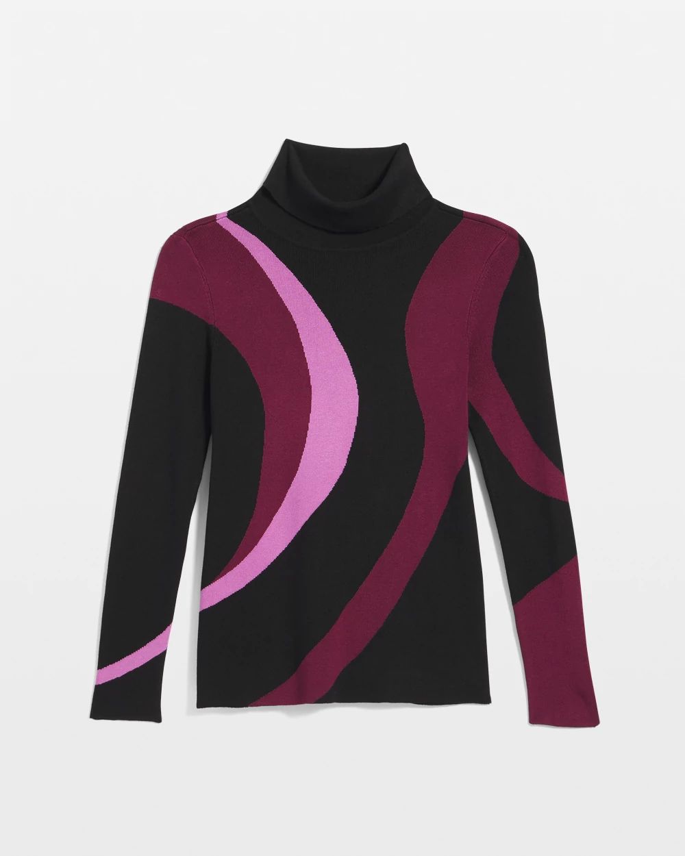 Ella Turtleneck Intarsia Sweater click to view larger image.