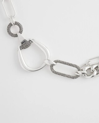 Silver Tone Horsebit Necklace
