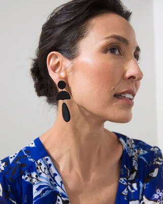Black Tiered Drop Earrings