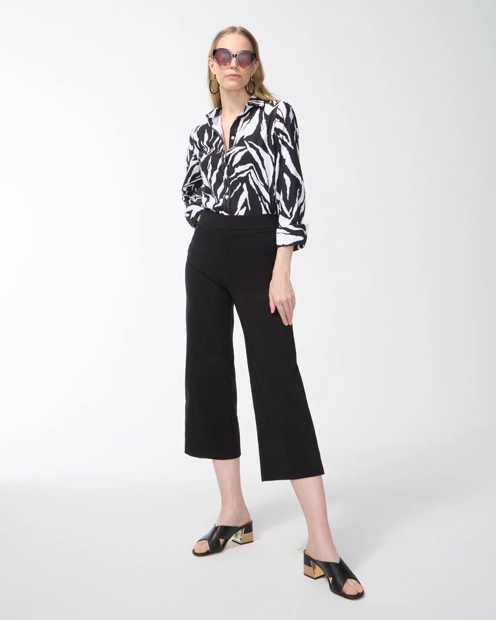Petite Brigitte Wide Leg Cropped Pants