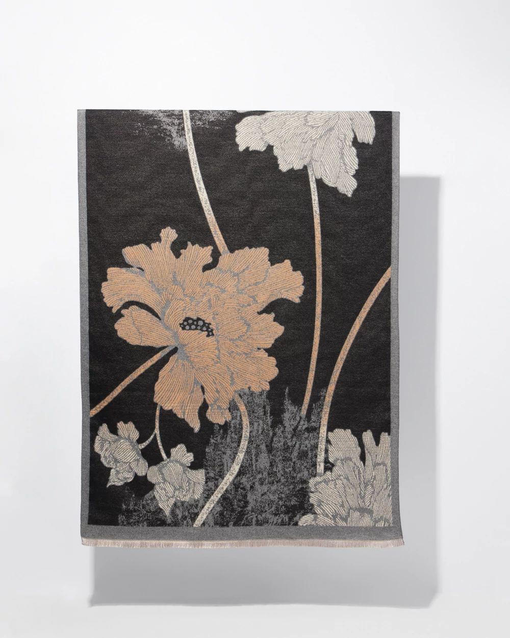 Jacquard Floral Oblong Scarf