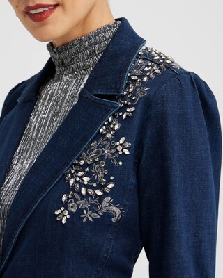 Embellished Denim Blazer