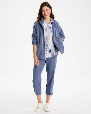 Zenergy® UPF Zip-Front Caviar Trim Jacket click to view larger image.