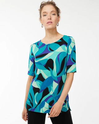 Travelers Print Hem Detail Tunic