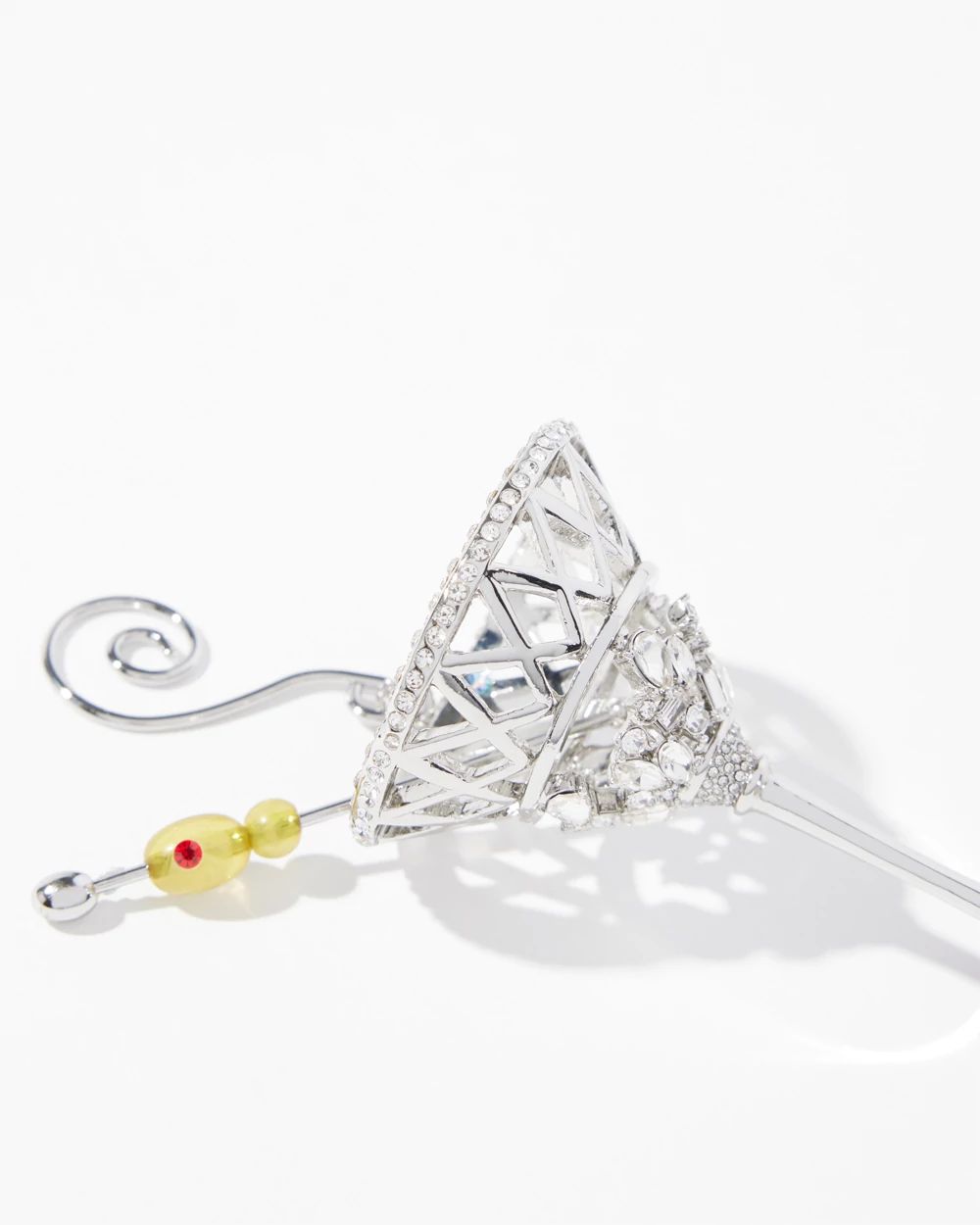 Silver Tone Martini Glass Ornament