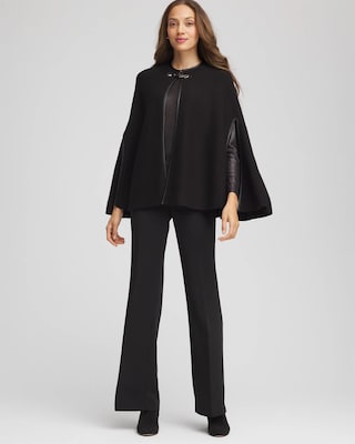 Faux Leather Trim Cape click to view larger image.