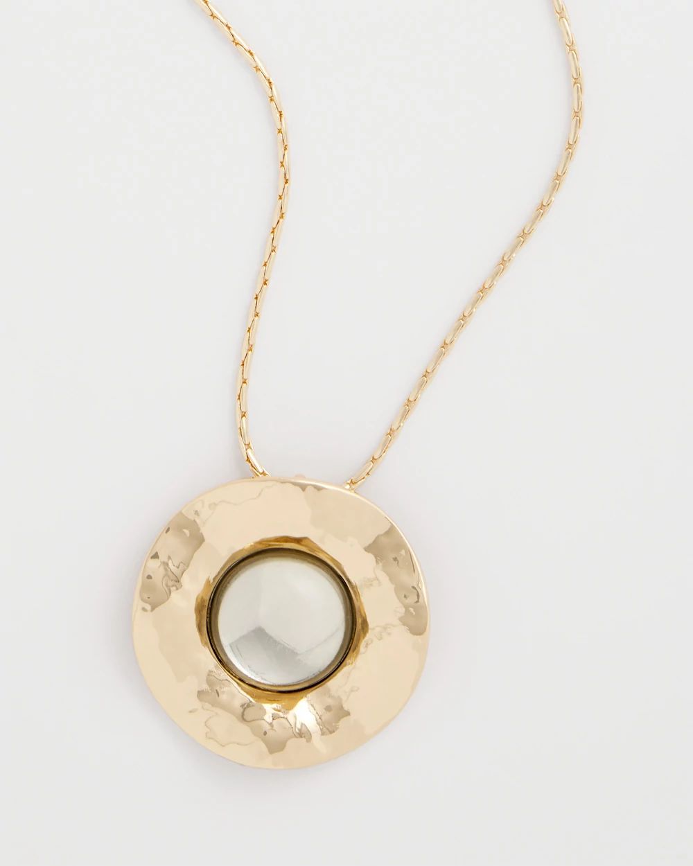 Green Gold Short Pendant Necklace click to view larger image.