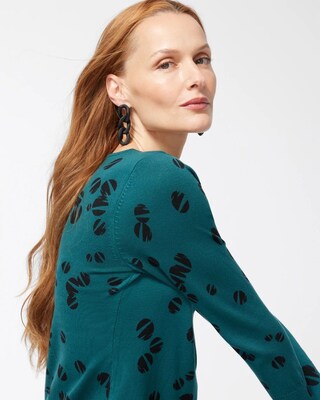 Spun Rayon Dots V-Neck Sweater