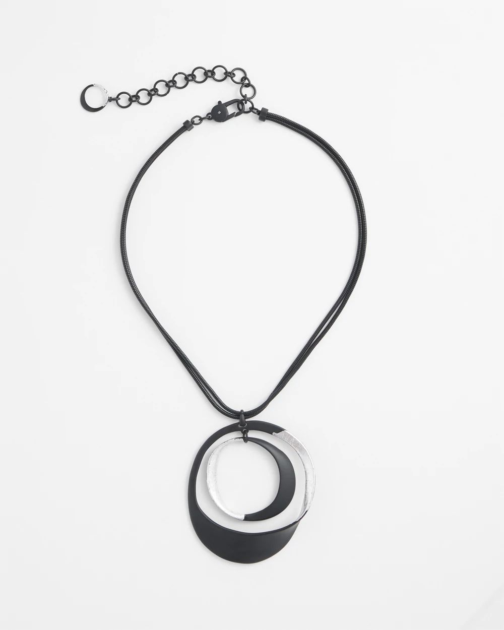 Silver-tone Circle Pendant Necklace