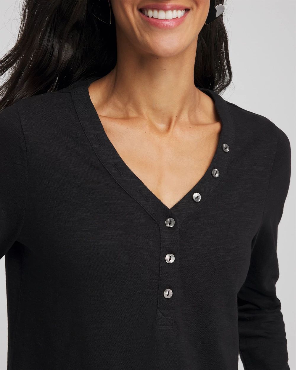 Slub Splitneck Button Tee click to view larger image.