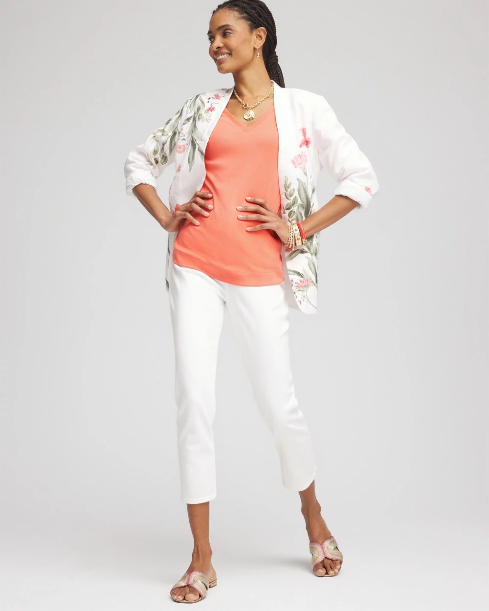 Everyday 3/4 Sleeve V-Neck Tee click to view larger image.