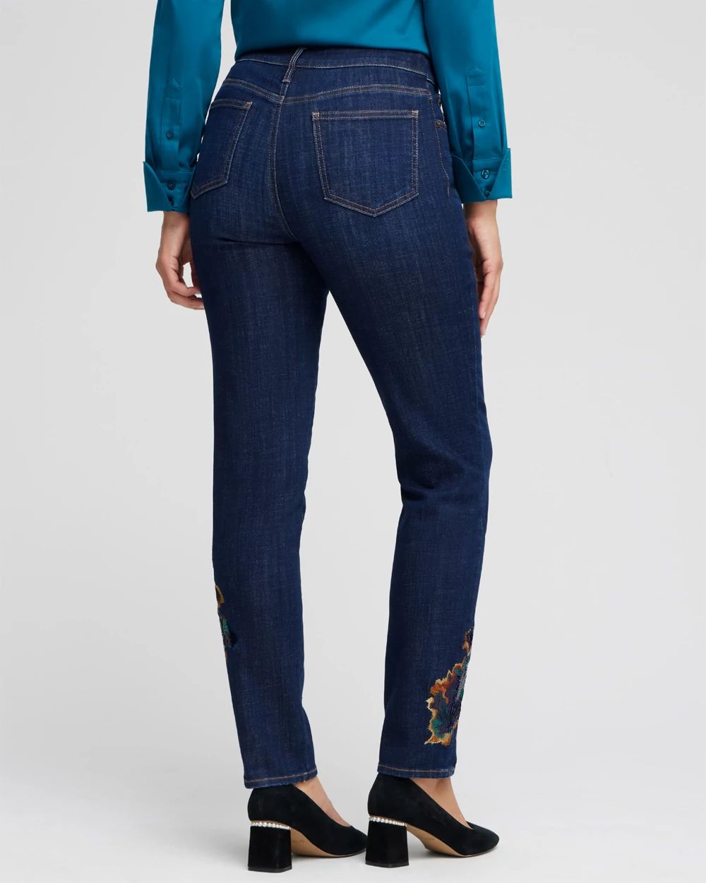 Petite Girlfriend Sequin Ankle Jeans