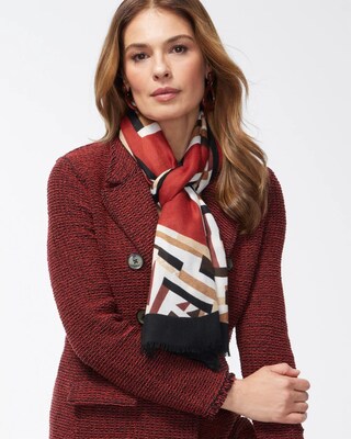Abstract Print Oblong Scarf