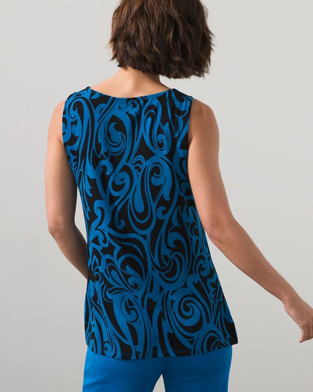 Travelers Print Side Slit Tank