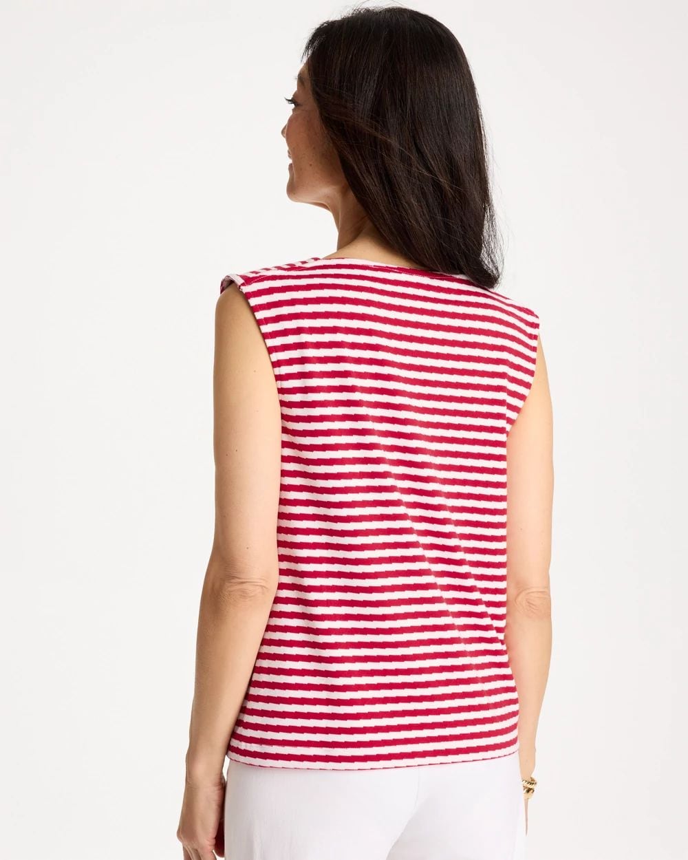 Cotton Striped Button Tee