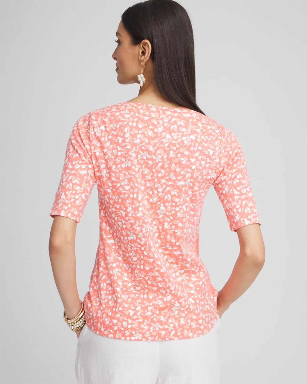 Polka-Dot Pima Bateau-Neck Tee