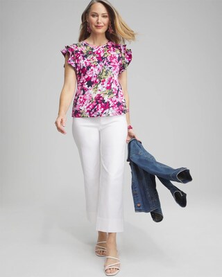 Abstract Flutter Cap Sleeve Tee
