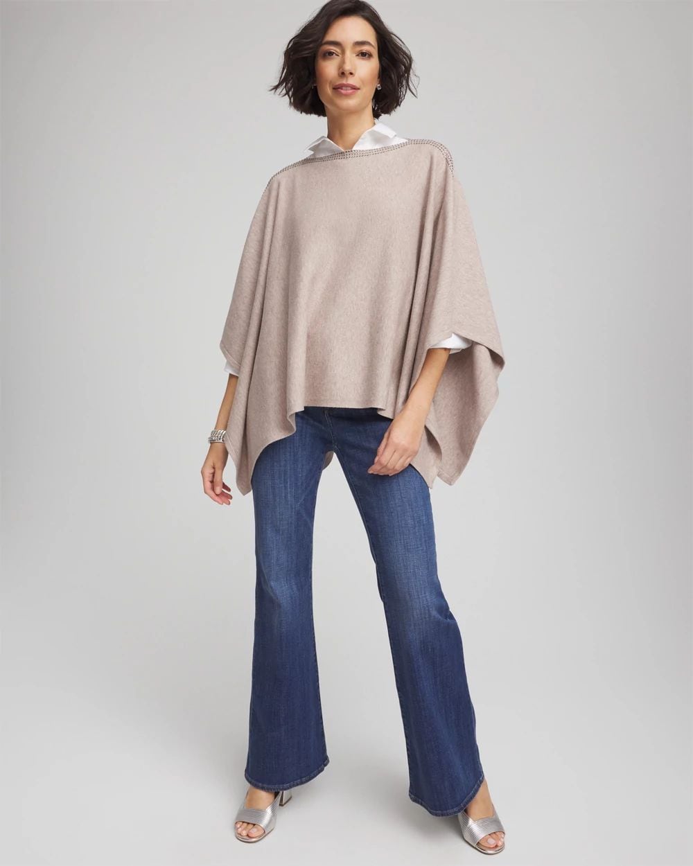 Rhinestone Embellished Poncho click to view larger image.