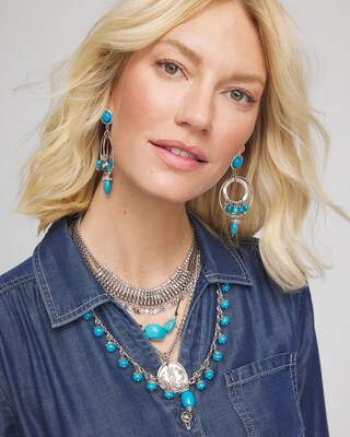 Convertible Turquoise Charm Necklace